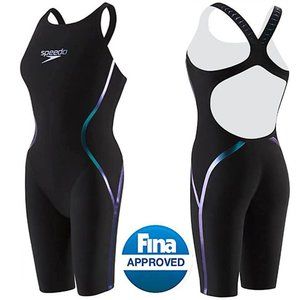 New Speedo Fastskin LZR Racer X Open Back Kneeskin Elite Competition Swim Suit